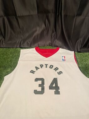 NBA Toronto Raptors White and Red #34 Jersey